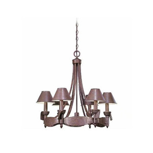 Volume Lighting V7907-66 - Prairie Rock Chandelier - Shades