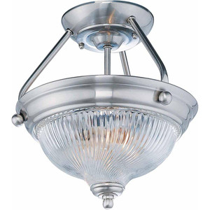 Volume Lighting V7864-33 - Brushed Nickel Semi-Flush Mount - Clear Prismatic Glass