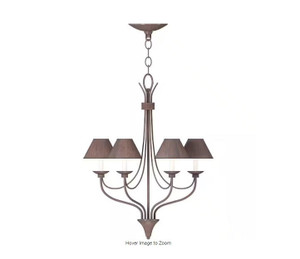 Volume Lighting V7826-22 - Prairie Rock Chandelier - Fabric Shades