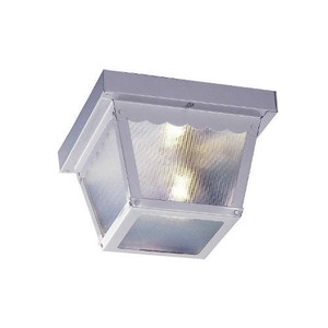 Volume Lighting V7232-6 - White Outdoor Square Ceiling Light - Textured Glass