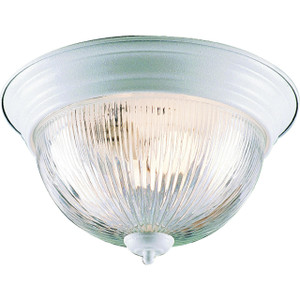 Volume Lighting V7214-6 - White Flush Mount - Clear Ribbed Glass