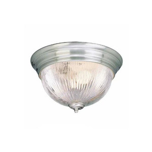 Volume Lighting V7210-33 - Brushed Nickel Flush Mount - Clear Ribbed Glass