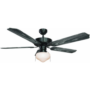 Volume Lighting V5956-5 Outdoor Ceiling Fan with White Glass Shade