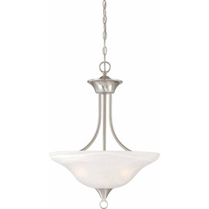 Volume Lighting V5243-33 - Brushed Nickel Bowl Pendant - White Glass Bowl