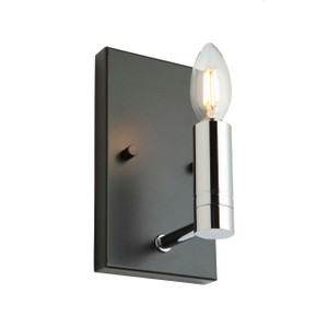 Artcraft Lighting Artcraft AC11387 Matte Black & Polished Nickel Sconce Fixture 