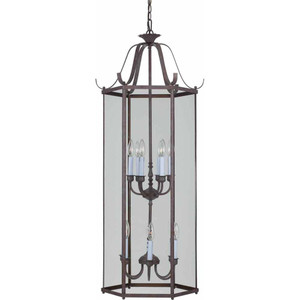 Volume Lighting V5102-22 - Prairie Rock Lantern Chandelier - Clear Glass