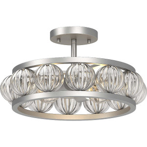 Volume Lighting V5054-33 - 17 in Wide Brushed Nickel Semi-Flush Mount