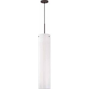 Volume Lighting V4033-79 - Antique Bronze Cylinder Mini Pendant - White Glass