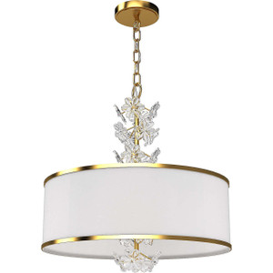 Volume Lighting V3424-90 Antique Gold Island Drum Pendant Light 