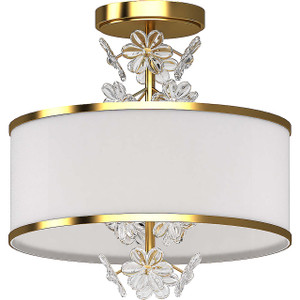 Volume Lighting V3413-90 Antique Gold Semi Flush-Mount