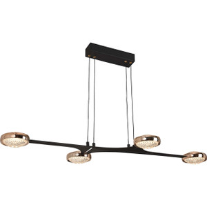 Volume Lighting   V3354-98 Black & Gold Modern Linear Beaded Pendant Light 