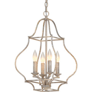 Volume Lighting V3114-51 Rust Gold Candelabra Cage Chandelier