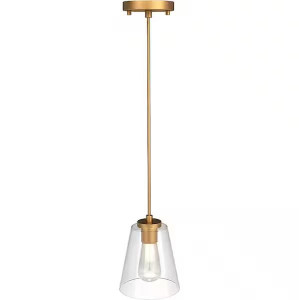 Volume Lighting V2501-90 Antique Gold Mini Shaded Pendant Light 