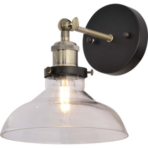 Volume Lighting V2307-5 Black & Antique Brass Wall Sconce 