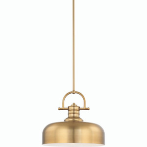 Volume Lighting V1839-56 Indoor Restoration Brass Downrod Bowl Pendant 