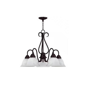 Volume Lighting V6365-27 - Bronze Chandelier - Alabaster Glass Shades
