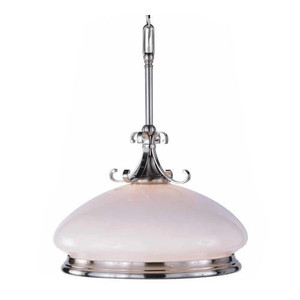 Volume Lighting V4671-33 - Brushed Nickel Pendant - White Glass Bowl