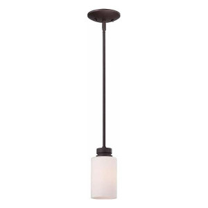 Volume Lighting V3781-79 - Bronze Mini Pendant - White Glass Cylinder