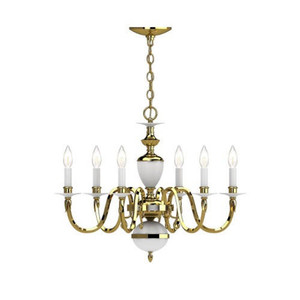 Volume Lighting Volume V3516-12 Polished Brass & White Chandelier 