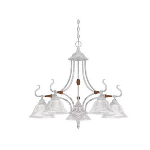 Volume Lighting Volume V2565-23 Parchment Chandelier with Alabaster Glass
