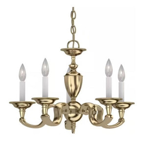 Volume Lighting Volume V2425-0 Polished Solid Brass Chandelier 