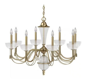 Volume Lighting Volume V2308-0 Polished Solid Brass Chandelier