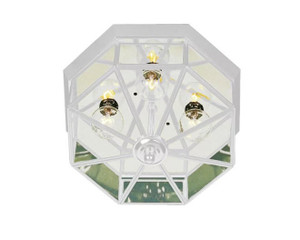 Volume Lighting V7203-6 - White Octagon Flush Mount - Clear Glass Panes