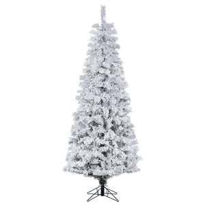 Vickerman A100346LED - 4.5 ft Flocked Pacific Pine Prelit Warm White LED Christmas Tree