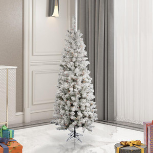 Vickerman A100347LED - 4.5 ft Flocked Pacific Pine Prelit Multi-colored LED Christmas Tree