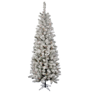 Vickerman A100367LED - 6.5 ft Flocked Pacific Pine Prelit Multi-colored LED Christmas Tree