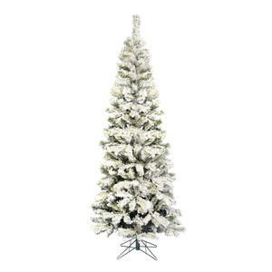 Vickerman A100375 - 7.5 ft Flocked Pacific Pine Unlit Christmas Tree