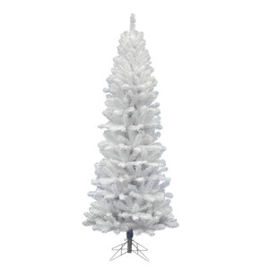 Vickerman A103275 - 7.5 ft White Salem Pencil Pine Unlit Christmas Tree