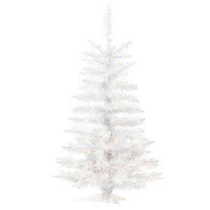 Vickerman A104136LED - 3.5 ft Sparkle White Spruce Prelit Warm White LED Christmas Tree