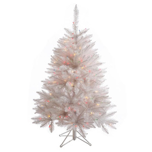 Vickerman A104147LED - 4.5 ft Sparkle White Spruce Prelit Multi-colored LED Christmas Tree
