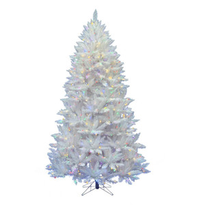 Vickerman A104177LED - 7.5 ft Sparkle White Spruce Prelit Multi-colored LED Christmas Tree