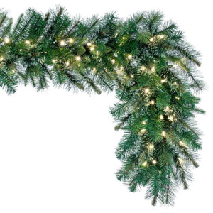 Vickerman A118323LED - 25 ft Green Pine Christmas Garland - Warm White LED