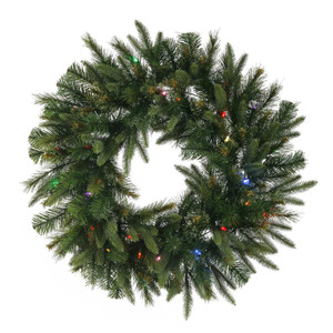 Vickerman A118632LED - 30" Cashmere Wreath with Multi-colored LED Lights