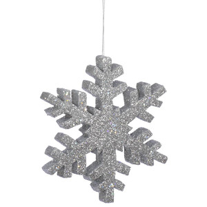 Vickerman L134407 8" Silver Outdoor Glitter Snowflake