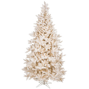 Vickerman A150276LED - 7.5 ft Flocked Vintage Fir Prelit Warm White LED Christmas Tree