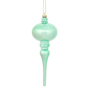Vickerman N174544D - 8 inch Seafoam Shiny Finial Christmas Ornament - 3 Pack