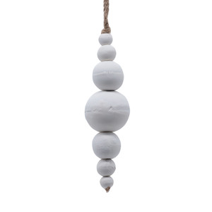 Vickerman JB214402 5" White Wooden Bead Ornament 2/bag