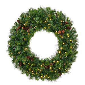 Vickerman A801037LED - 36" Cheyenne Pine Wreath with Warm White LED Lights