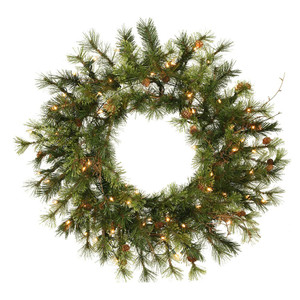 Vickerman A801825LED - 24" Mixed Country Wreath with Warm White LED Lights