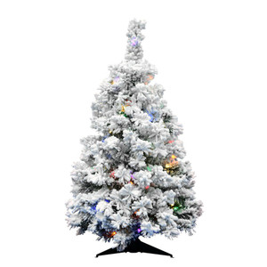 Vickerman A806342LED 36" Flocked Alaskan Tree 127T LED 100MU