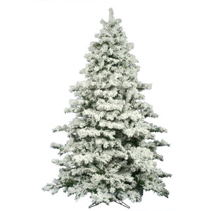Vickerman A806380 - 9 ft Flocked Alaskan Pine Unlit Christmas Tree