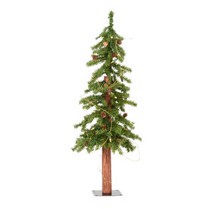 Vickerman A807231LED - 3 ft Alpine with Pine Cones & Vine Prelit Warm White LED Christmas Tree