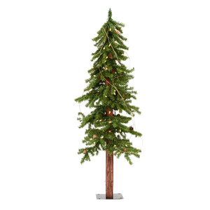 Vickerman A807241LED - 4 ft Alpine with Pine Cones & Vine Prelit Warm White LED Christmas Tree