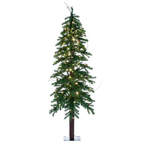 Vickerman A807251LED - 5 ft Alpine with Pine Cones & Vine Prelit Warm White LED Christmas Tree