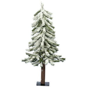 Vickerman A807430 3' x 21" Flocked Alpine Tree 142T