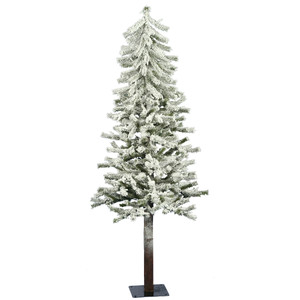 Vickerman A807450 5' x 27" Flocked Alpine Tree 348T
